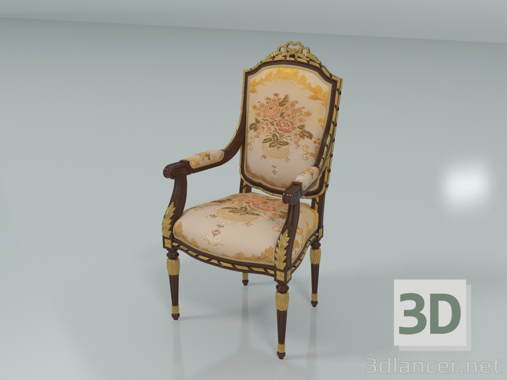 modello 3D Sedia con braccioli (art. 14541) - anteprima