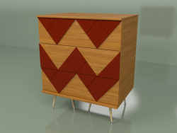 Commode Lady Woo avec un motif de couleur (bordeaux)