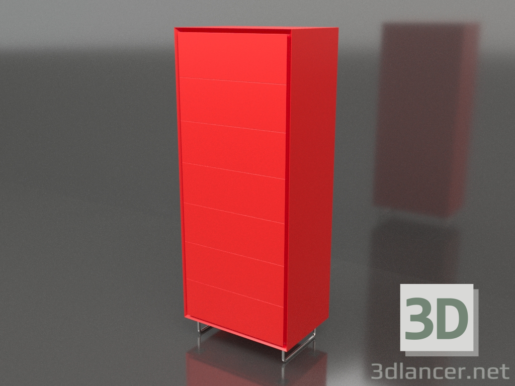 3D Modell Kommode TM 013 (600x400x1500, Leuchtorange) - Vorschau