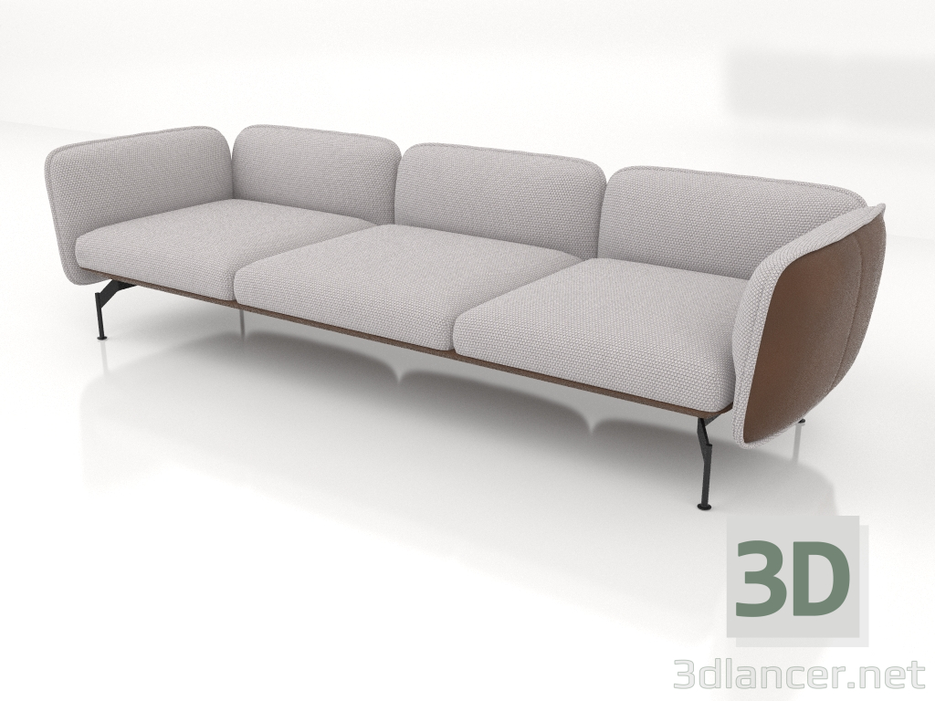 3D Modell 3-Sitzer-Sofa (Lederpolsterung außen) - Vorschau