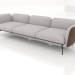 3d model 3-seater sofa (leather upholstery on the outside) - preview