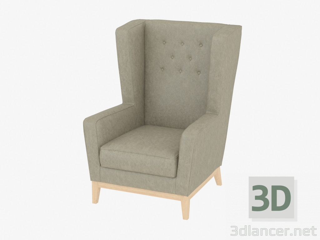 3d model Sillón cuero Aurora lounge pequeño - vista previa