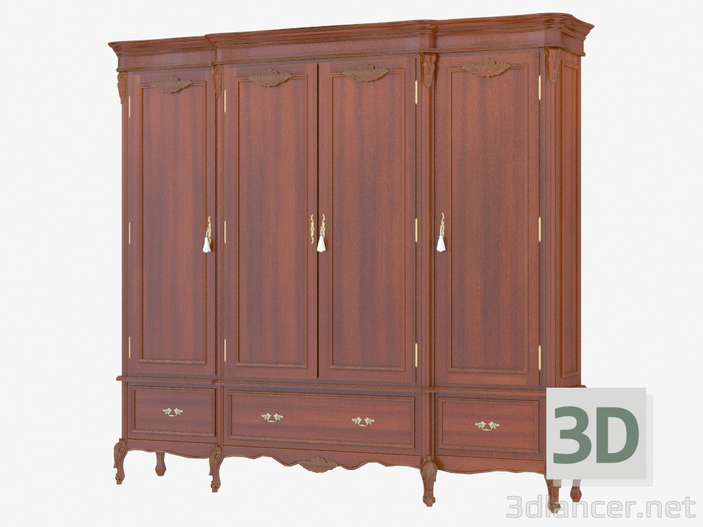 3d model BN8828 pared Armario (madera) - vista previa