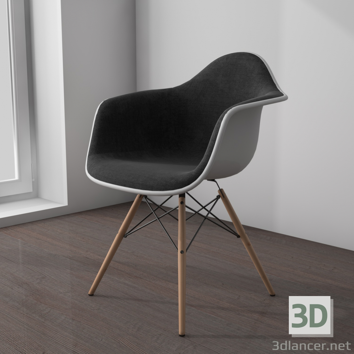 3d model vitra eames armchair - vista previa