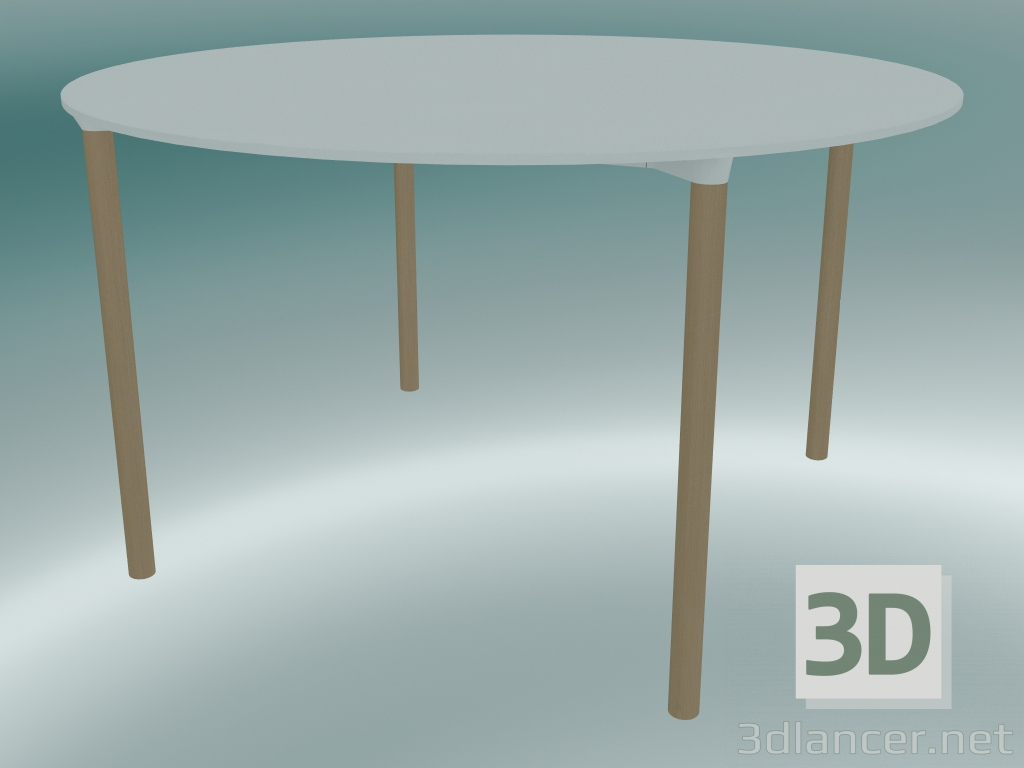 3d model Mesa MONZA (9224-01 (Ø 129cm), H 73cm, HPL blanco, aluminio, chapa de fresno natural) - vista previa