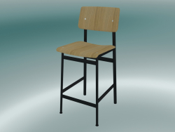 Barhocker Loft (65 cm, Eiche, Schwarz)