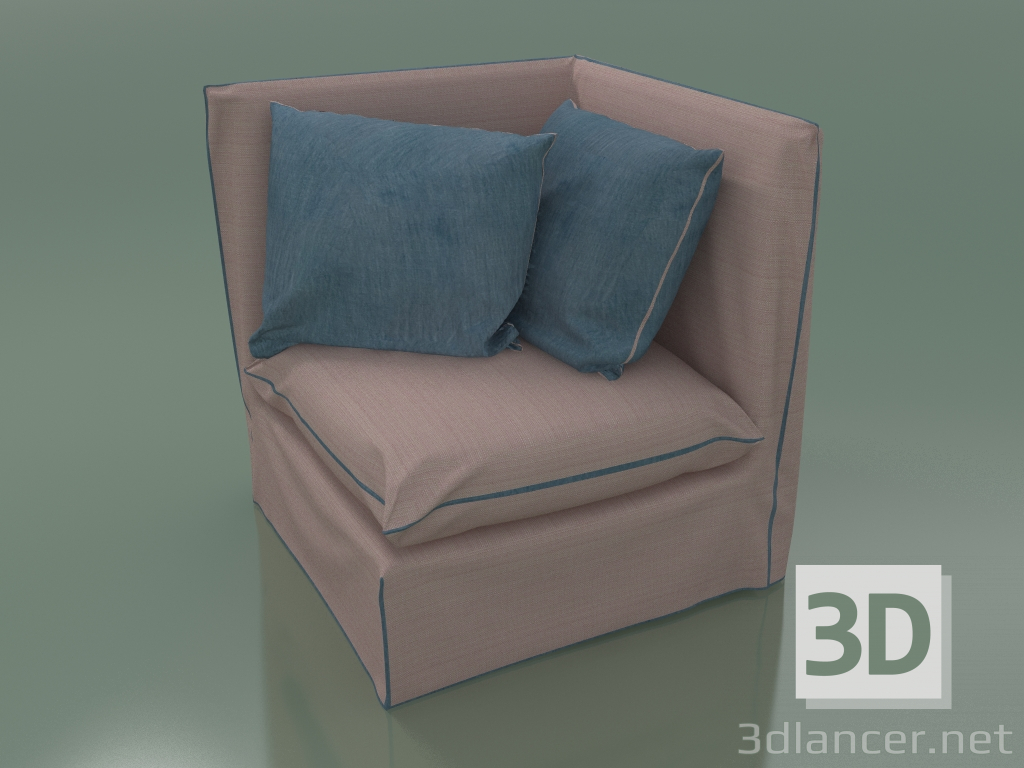 3d model Silla modular (07, esquina, elemento final) - vista previa