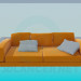 3d model Sofa with solid stand - preview