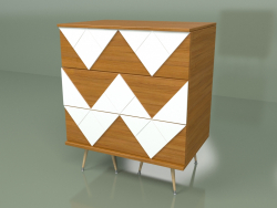 Commode Lady Woo avec motif de couleur (blanc)