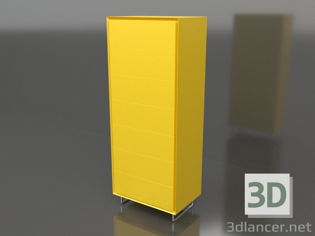 3D Modell Kommode TM 013 (600x400x1500, leuchtgelb) - Vorschau