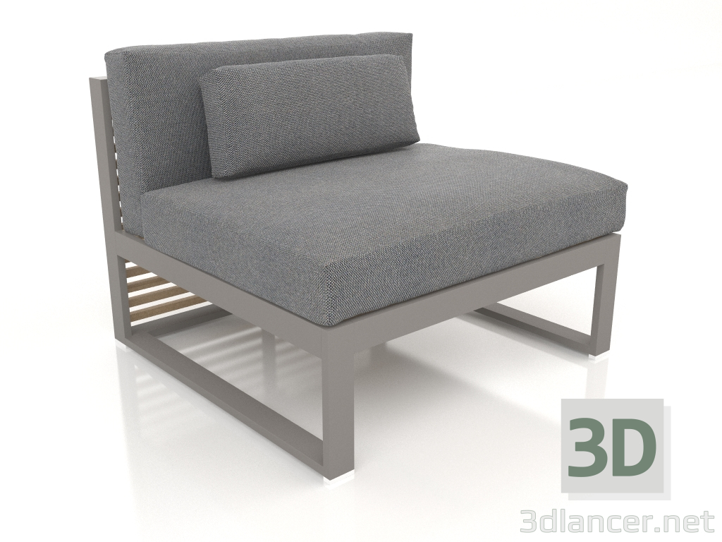 3d model Modular sofa, section 3 (Quartz gray) - preview