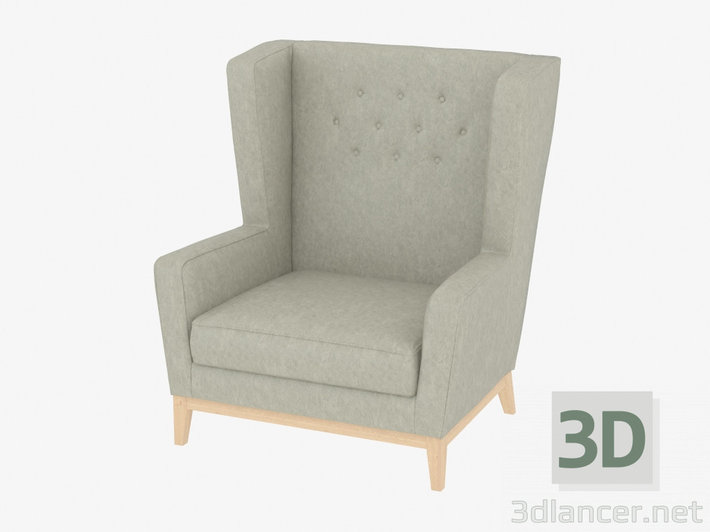 3d model Sillón cuero Aurora lounge - vista previa