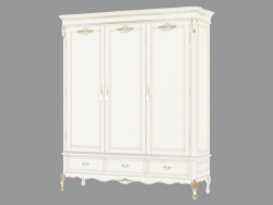 mur armoire BN8829 (blanc à patine dorée)