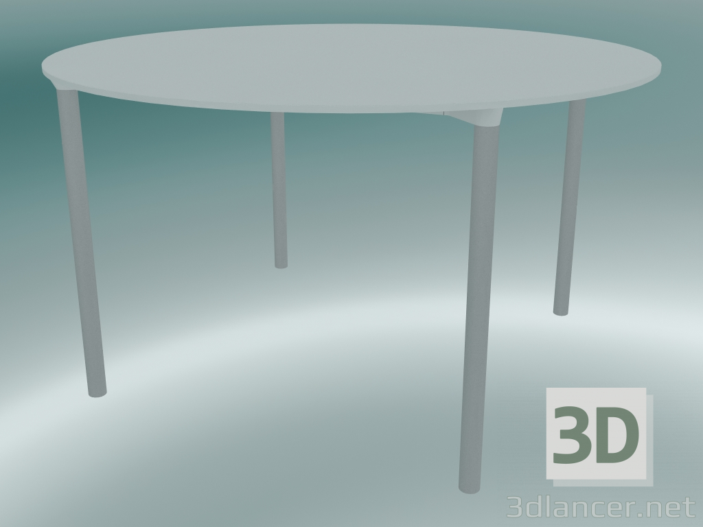 3D Modell Tisch MONZA (9224-01 (Ø 129 cm), H 73 cm, HPL weiß, Aluminium, weiß pulverbeschichtet) - Vorschau