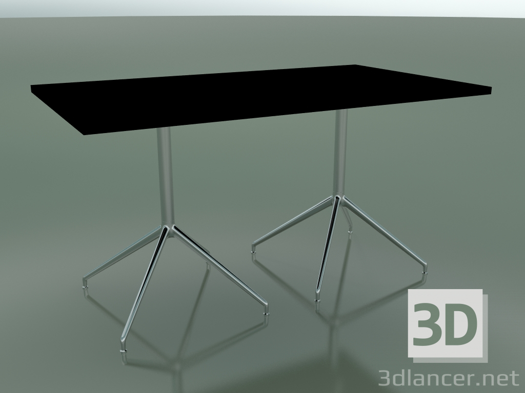 3D Modell Rechteckiger Tisch mit doppelter Basis 5703, 5720 (H 74 - 79x139 cm, schwarz, LU1) - Vorschau