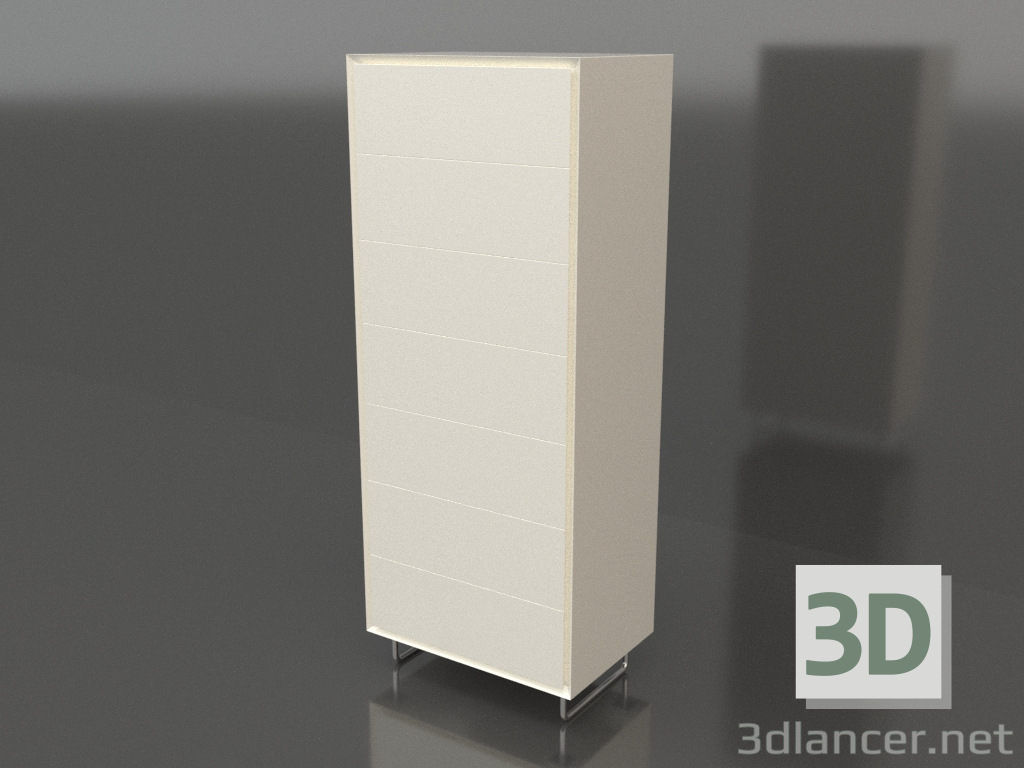 3d model Chest of drawers TM 013 (600x400x1500, white plastic color) - preview