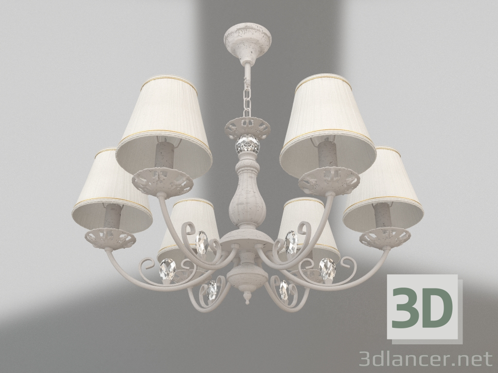 modello 3D Lampadario Bianchi (FR2307-PL-06-WG) - anteprima