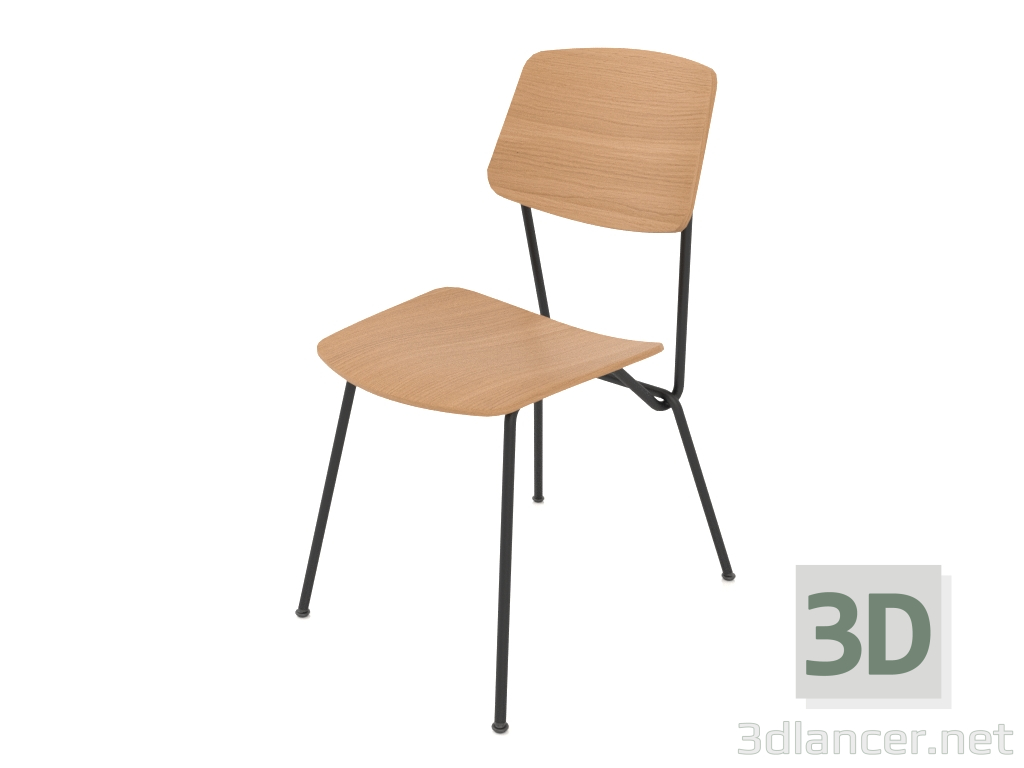 3d model Strain chair with plywood back h81 - preview