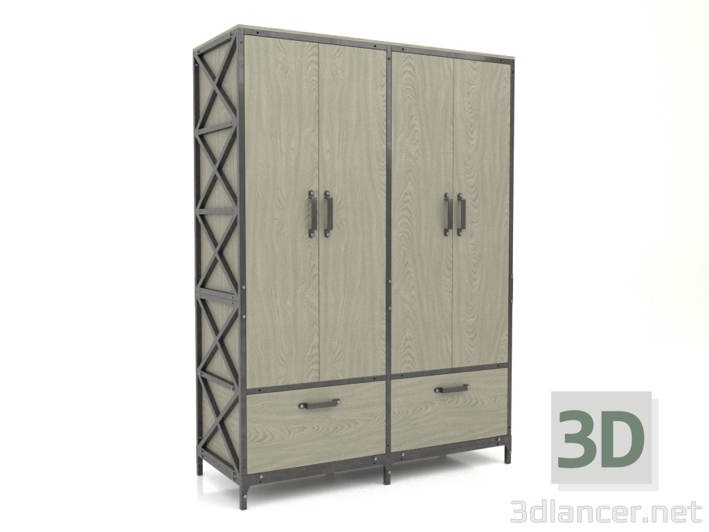 3d model Wardrobe (2 sections) - preview