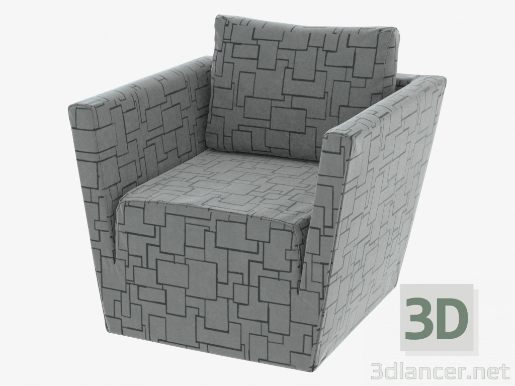 3d model Sillón con tapicería de terciopelo Jane - vista previa