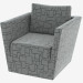 3d model Sillón con tapicería de terciopelo Jane - vista previa