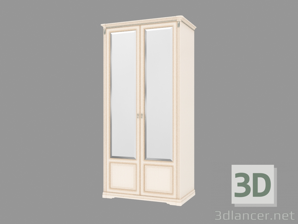 3d model 2-door wardrobe closet (1162х2336х664) - preview