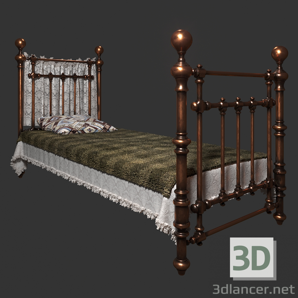 3d Metal bed model buy - render