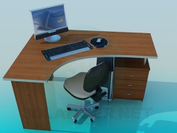 Bureau d’ordinateur de coin