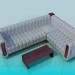 3d model Corner sofa with coffee table - preview