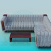 3d model Corner sofa with coffee table - preview