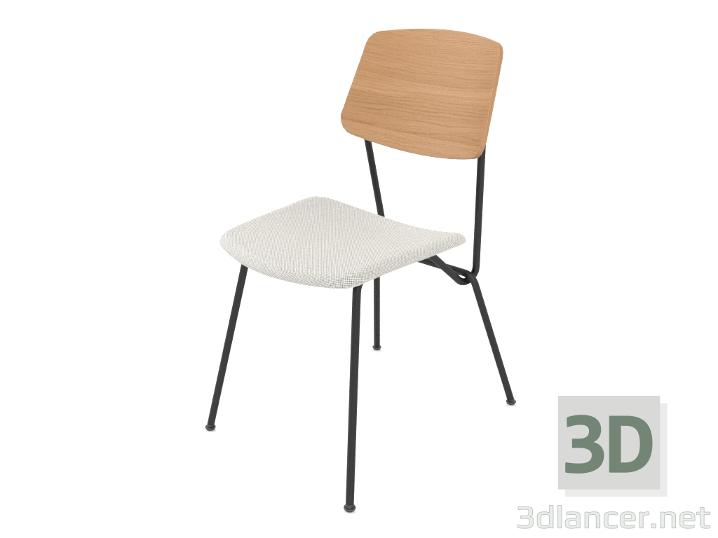 3d model Strain chair with plywood back and soft seat h81 - preview