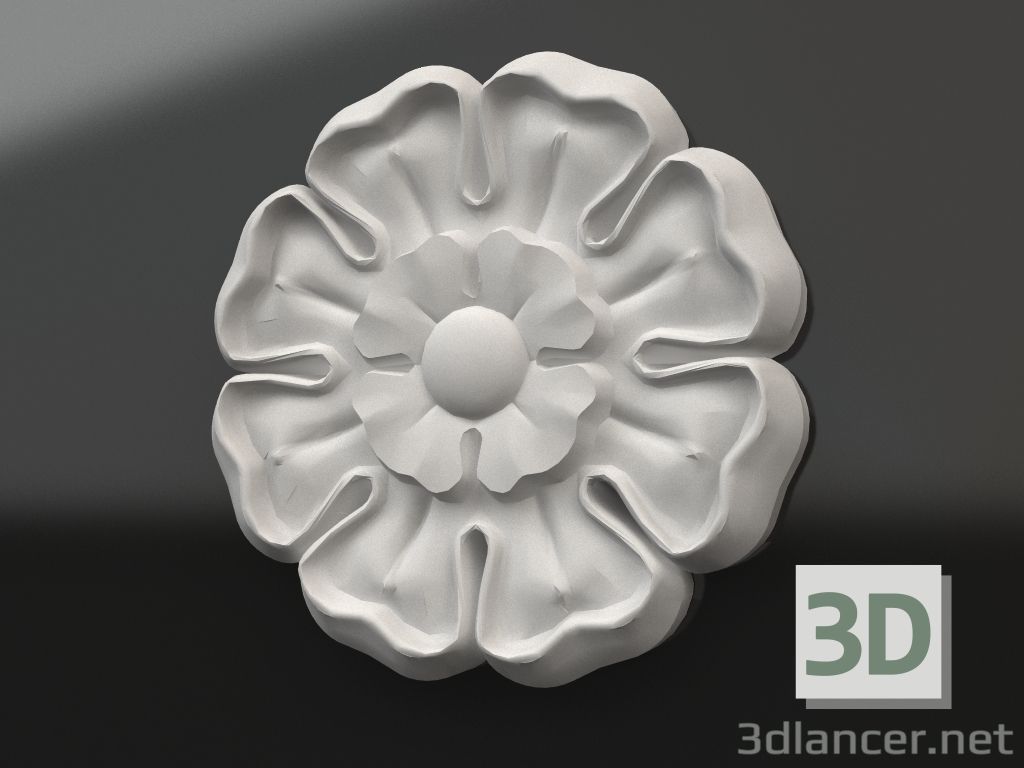 modèle 3D Élément décoratif en plâtre DE 019 (D=95x15 mm) - preview