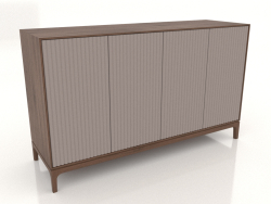 FARGO TV stand with milled facades 1600x500x950 mm (platinum, tobacco oak, option 4)