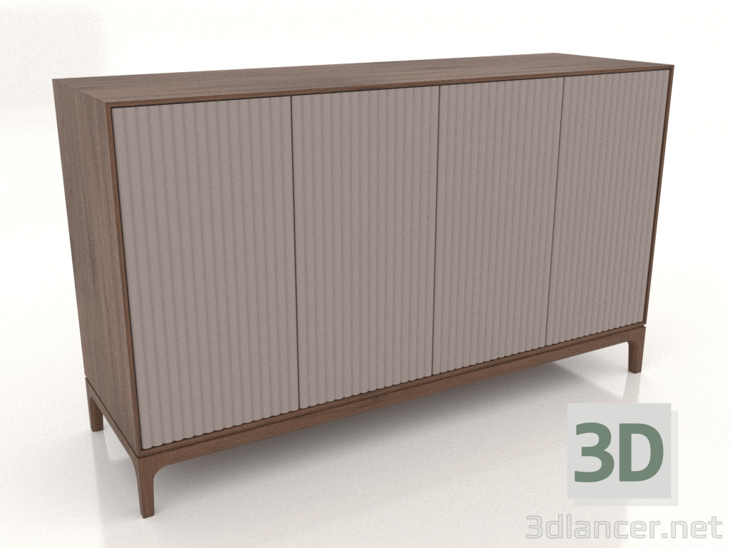 3d model Mueble de TV FARGO con frontales fresados 1600x500x950 mm (platino, roble tabaco, opción 4) - vista previa
