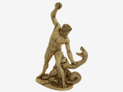 Sculpture en bronze Hercule combattant Achelous en forme de serpent