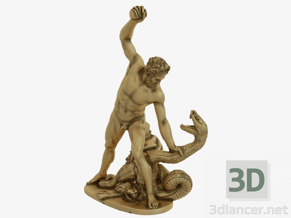 3D modeli Bronz heykel Herkül savaşan yılan şeklinde yılan - önizleme