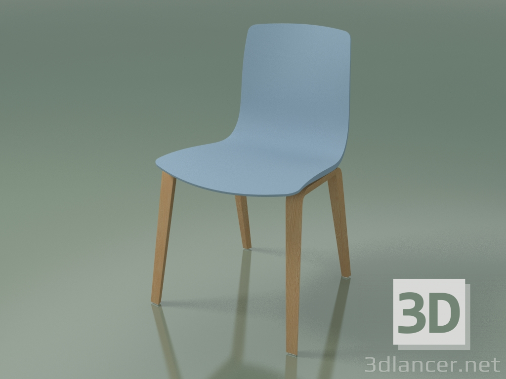 3D Modell Stuhl 3947 (4 Holzbeine, Polypropylen, Eiche) - Vorschau