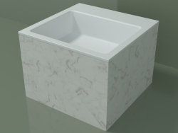 Lavabo da appoggio (01R122302, Carrara M01, L 48, P 48, H 36 cm)