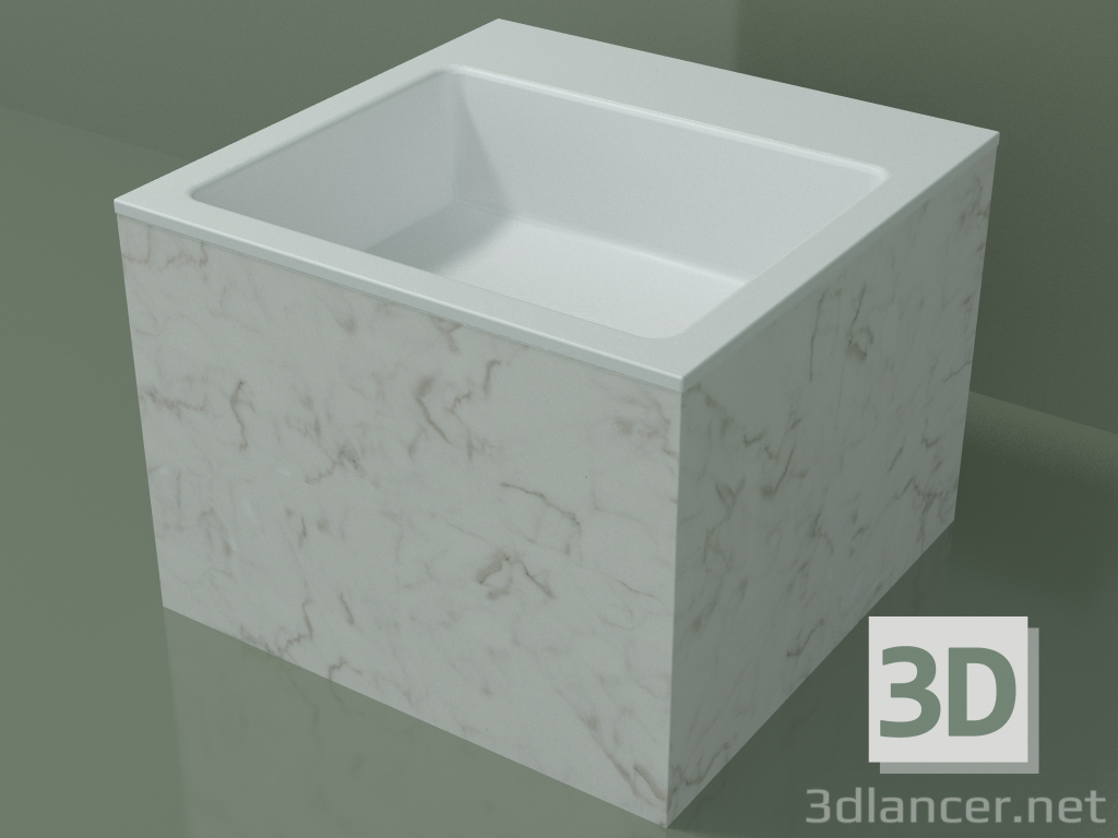 3d model Lavabo sobre encimera (01R122302, Carrara M01, L 48, P 48, H 36 cm) - vista previa