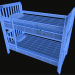 3d Double bed model buy - render