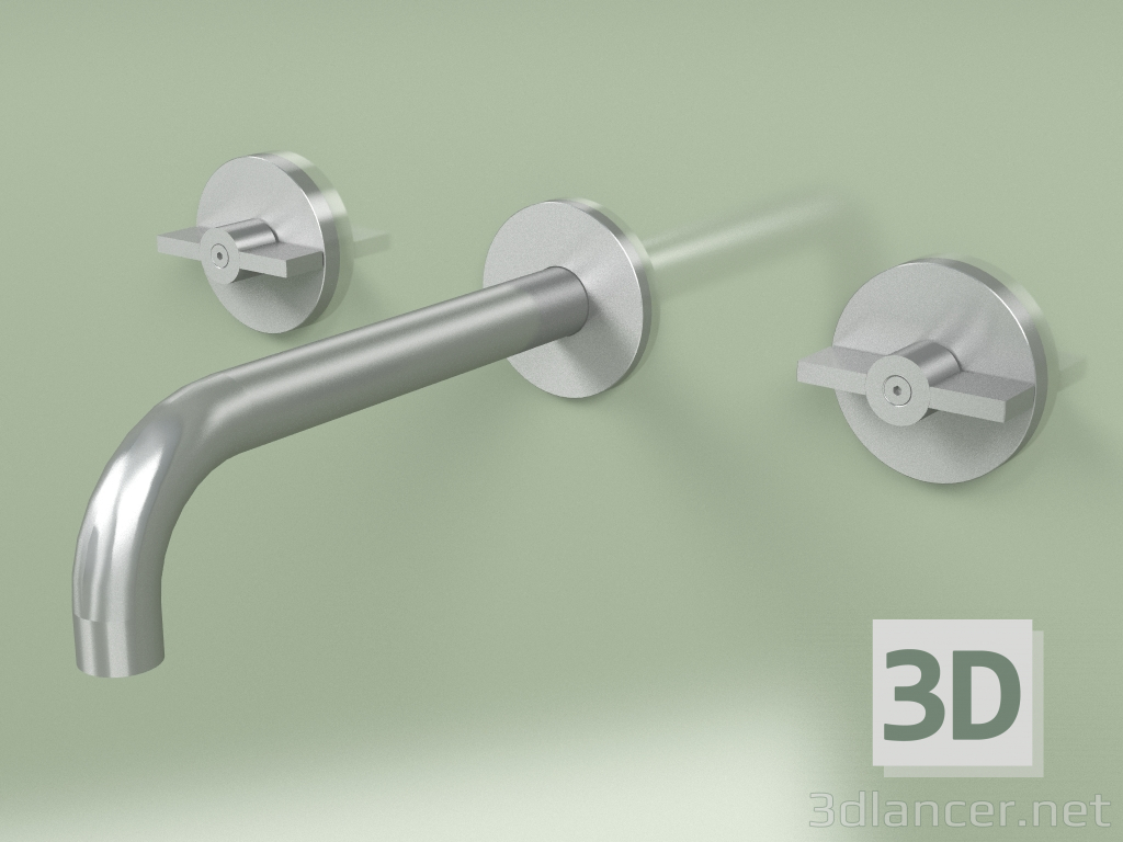 3D Modell Wandset aus 2 separaten Mischbatterien mit Auslauf (19 10 V, AS) - Vorschau