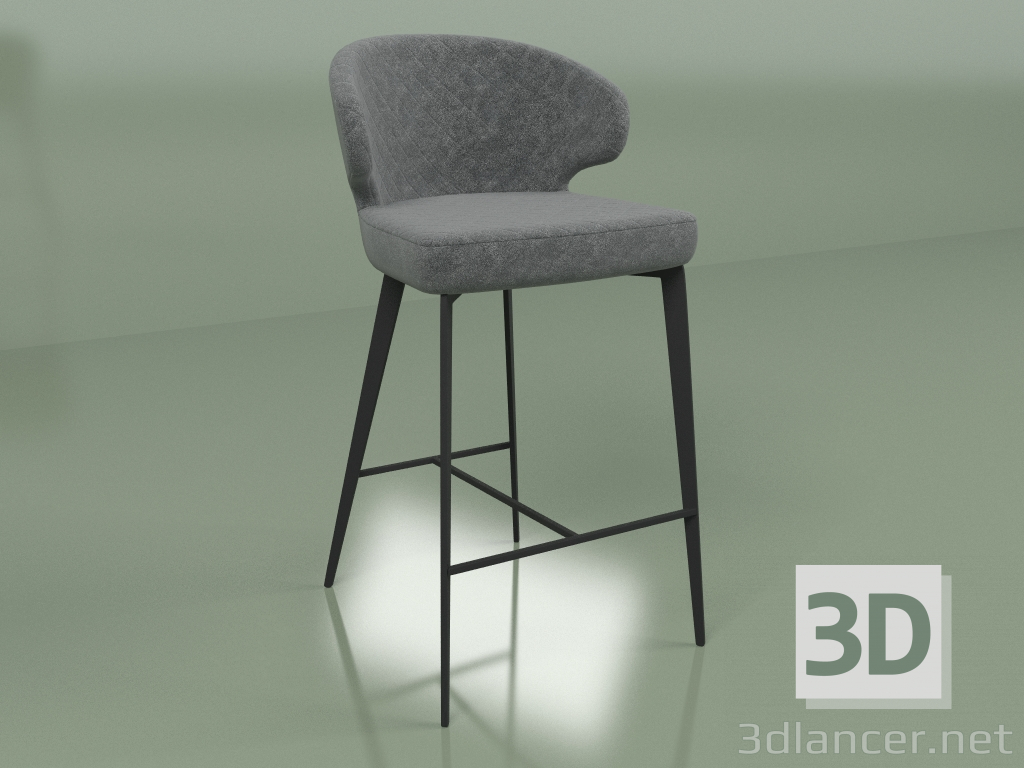 Modelo 3d Banco de bar Keen (cinza óleo) - preview