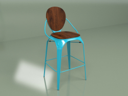 Tabouret de bar Louix (bleu mat)