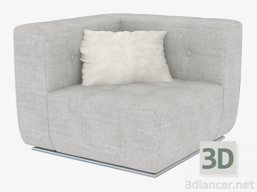 3D Modell Eckelement des modularen Sofa Poker - Vorschau