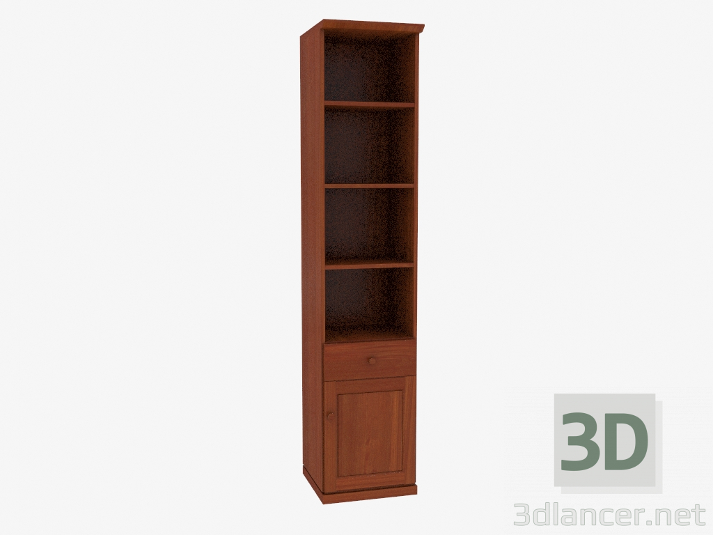 3d model Librería angosta con estantes abiertos (4821-27) - vista previa