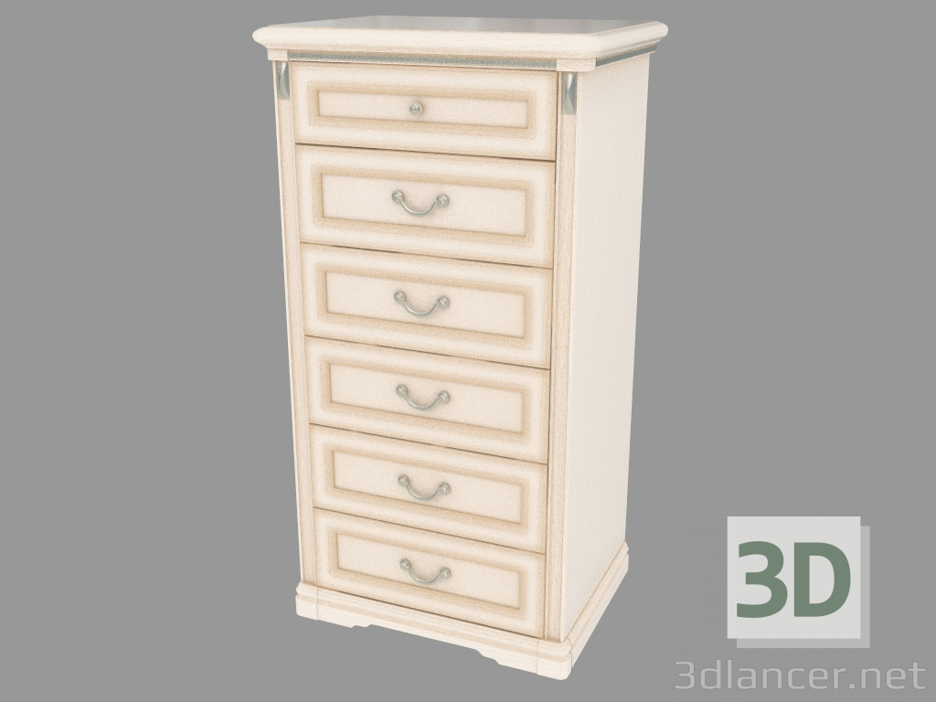 3D Modell Kommode mit sechs (678x1256x495) - Vorschau