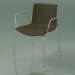 3d model Chair 0325 (4 legs with armrests and leather front trim, teak effect) - preview