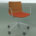 3d model Chair 0302 (5 wheels, with armrests, LU1, with seat cushion, teak effect) - preview