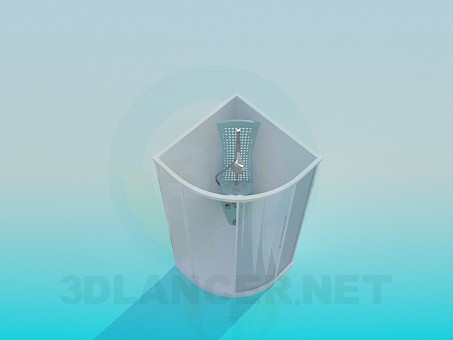 3d model Angular shower cubicle - preview