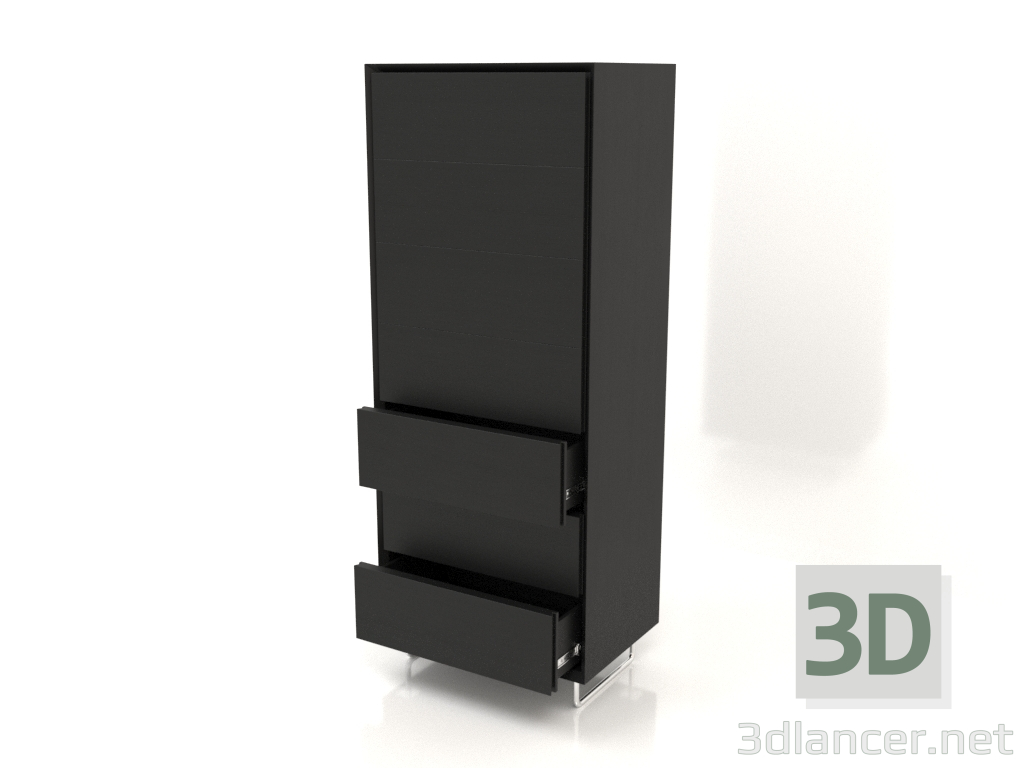 3d model Cómoda TM 013 (abierta) (600x400x1500, madera negra) - vista previa